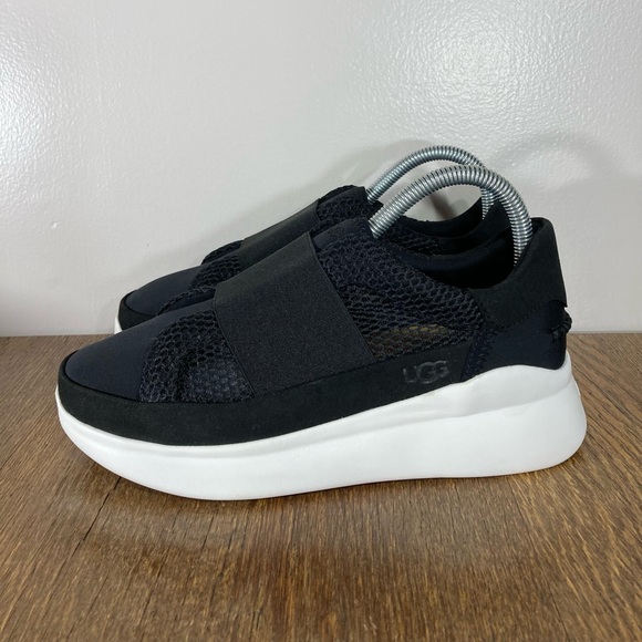 UGG Women's Libu Lite Sneaker Women’s Size 6.5 Black Suede/Mesh - Picture 2 of 10